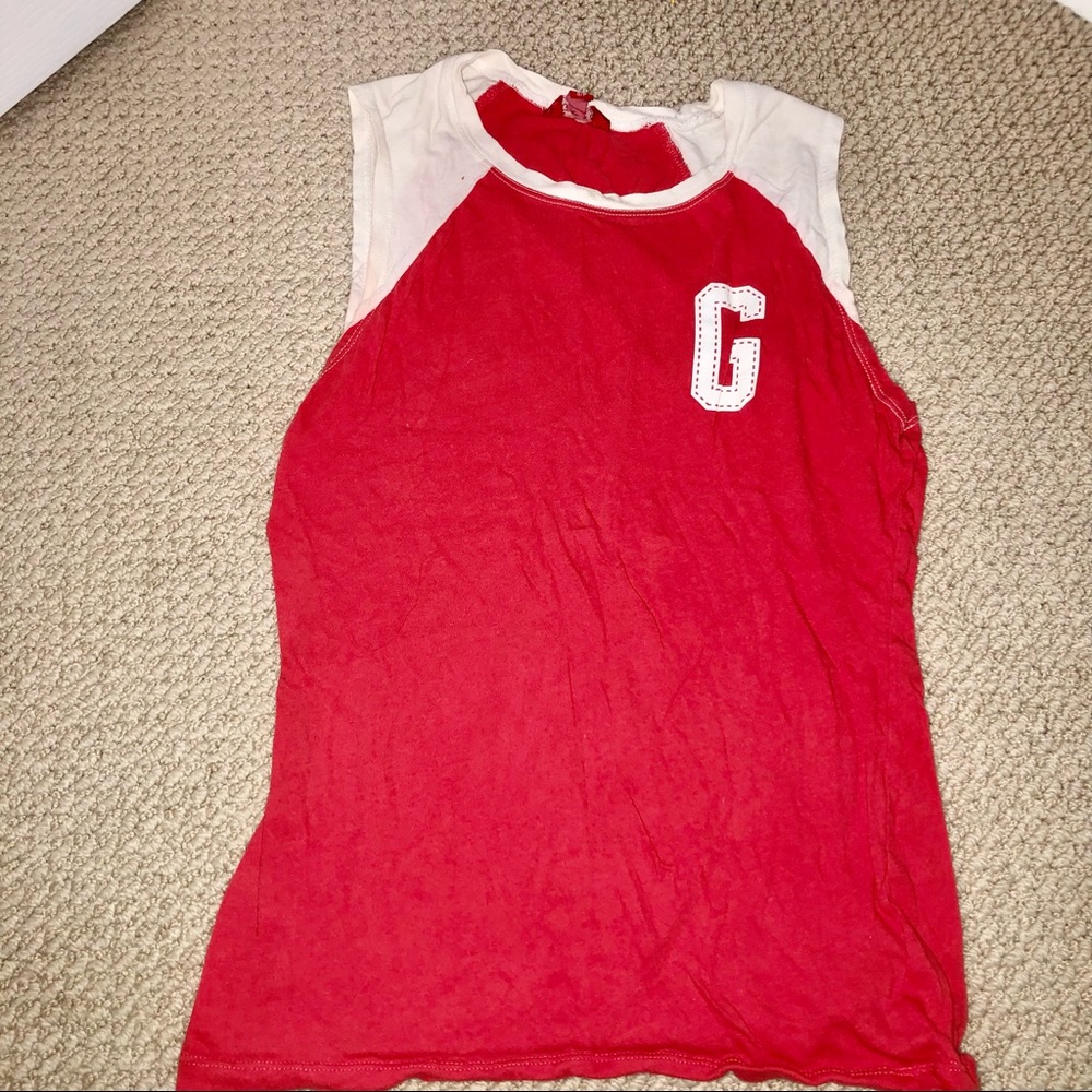 Pink & White Guess Muscle Tee